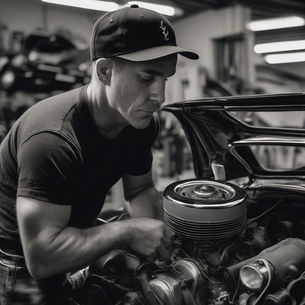 Aaron Kaufman Working on Car