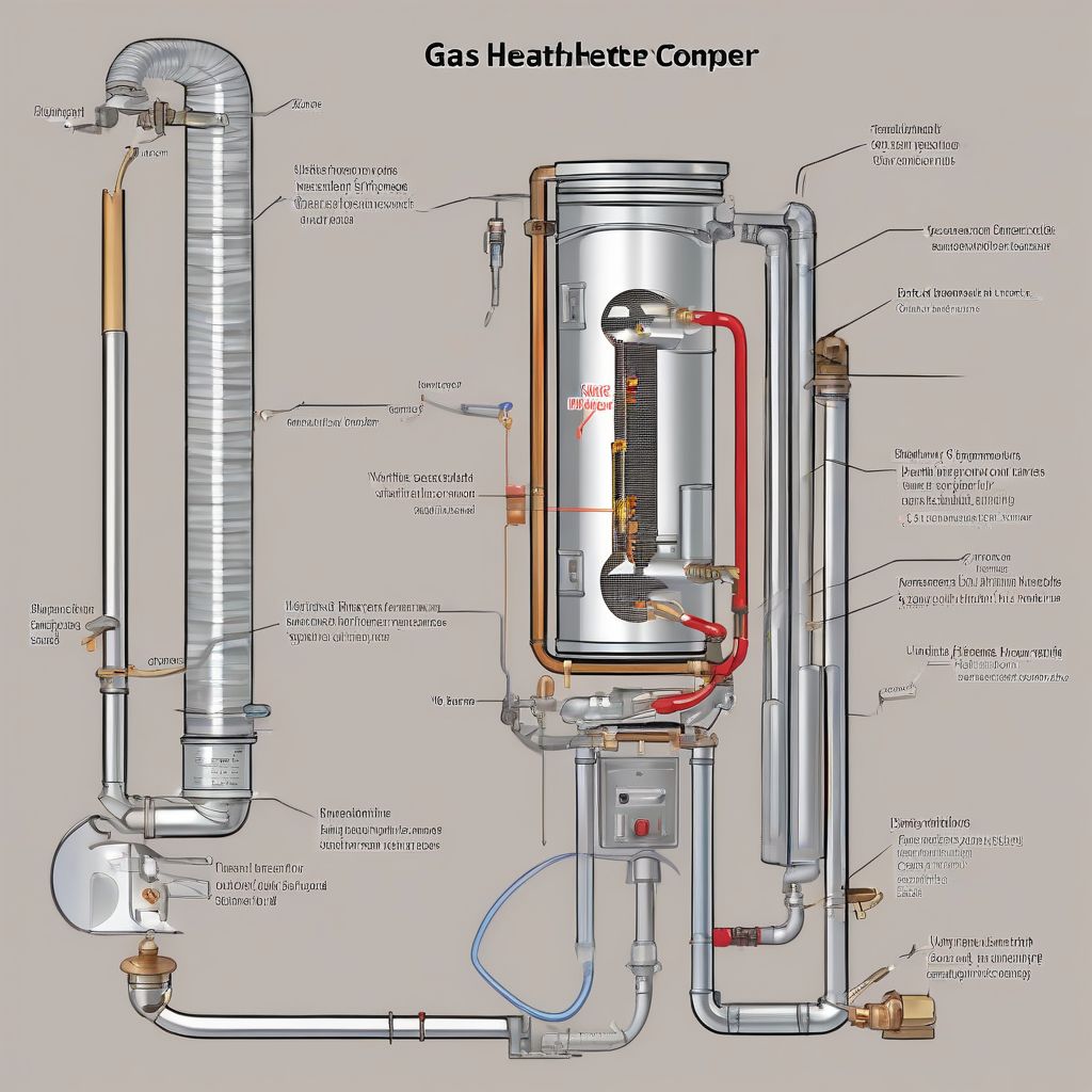 Gas heater components diagram