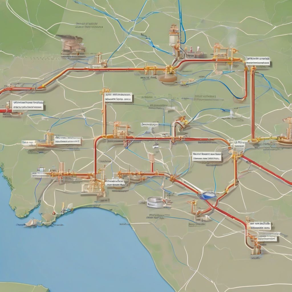 Natural gas pipeline network