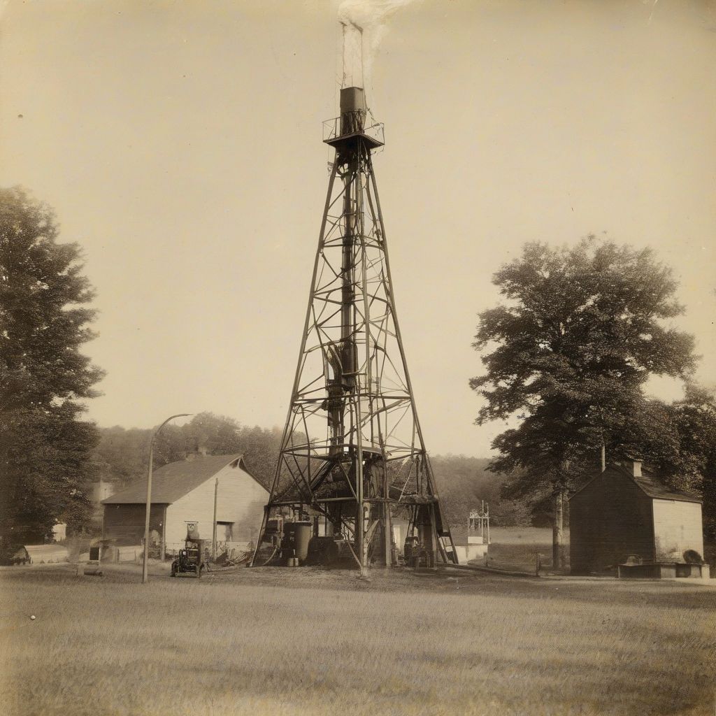 Oil derrick in the Ohio countryside