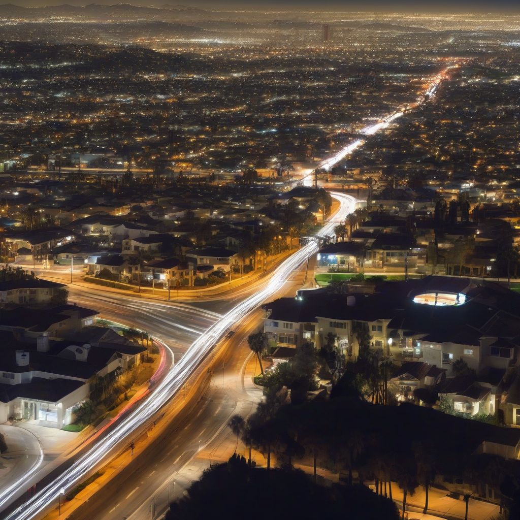 Southern California Cityscape at Night